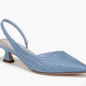 New Sz 5.5 Elegant Franco Sarto Blue Slingback Heels